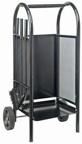 Kandalló kosár/szerszámos kocsi 82,5 cm, acél 3részes szett