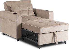 Dönthető fotel bézs kord kárpittal – SOLOR