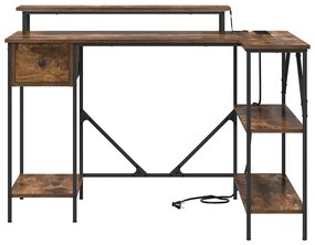 Asztal fiókkal Füstölt tölgy 120 x 79 x 86.5 cm Faanyag