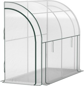 Outsunny Üvegház Roll-up Ajtóval, Téli Ellenálló Fólia Üvegház Acélból 200x80x157cm Fehér | Aosom