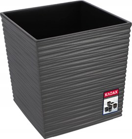 Virágtartó 25 cm Fedő Műanyag Szürke Betéttel