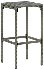 9 részes szürke polyrattan kerti bárszett párnákkal