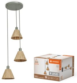 Ledvance - Csillár zsinóron DECOR RAFFIA 3xE27/15W/230V raffia háncs