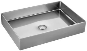 Countertop washbasin SAT Aurum 55x38 cm brushed steel