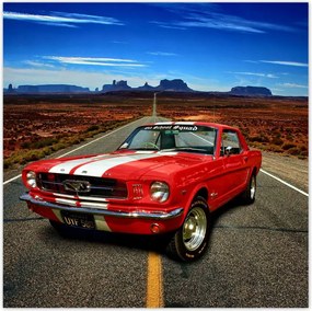 Poszter 70x70 Piros Ford Mustang Usa