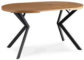 Bővíthető Étkezőasztal Arany Tölgy/Fekete Színben. LUGO 90-190 cm