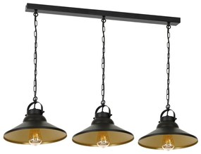 Csillár láncon IRON 3xE27/60W/230V