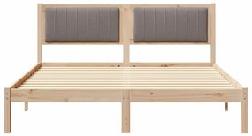 Ágykeret Kárpitozott Fejtámlával Tópszínű 160 x 200 cm