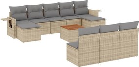 vidaXL 11részes vegyes bézs polyrattan kerti ülőgarnitúra párnákkal