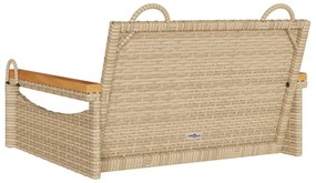 bézs polyrattan hintapad 63 x 62 x 40 cm