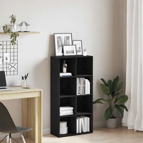 fekete tölgy szerelt fa könyvespolc 66x30x130 cm
