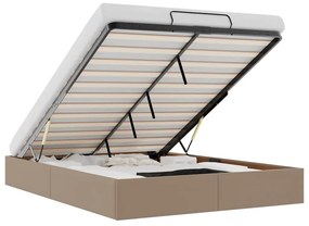 oszmán ágykeret matrac nélkül cappucino 140x190 cm műbőr