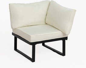 Furnigo Malaga kerti fémszett - fekete/krémszínű párnák