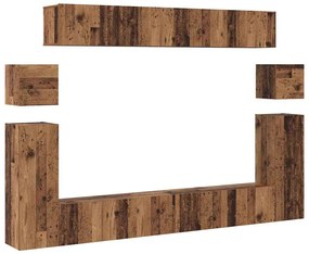 TV szekrény garnitúra 8 pcs Régi fa Közepes 30,5 x 30 x 30 cm