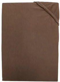 Lepedő Jersey sötétbarna TiaHome - 200x200cm