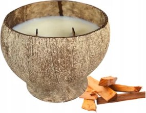 Kókusz illatgyertya KMS10R szantálfa Hand Made fa kanóc