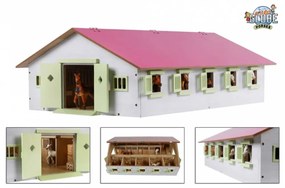 Kids Globe rózsaszínű istálló 9 állással 1:32 méretarányú 610188
