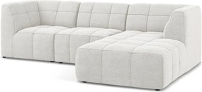 Fehér buklé sarokkanapé (jobb oldali-heverő résszel) Aloha – Makamii