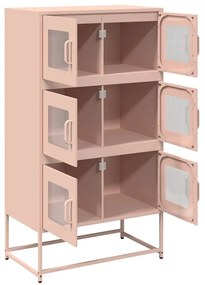 Highboard rózsaszín 68x39x123 cm Acél