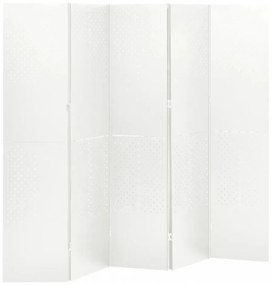 Fehér acél 5-paneles paraván 200 x 180 cm