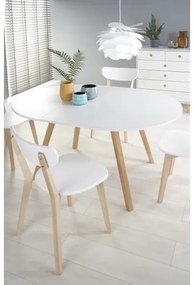 Étkezőasztal SOLINA, fehér/tölgy