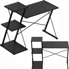 Összecsukható számítógépasztal Mark Adler fekete ipari loft 116x50cm