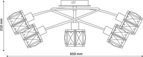 Felületre szerelhető csillár ZAHARA 5xE27/10W/230V aranyszínű