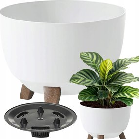 Virágtartó Tál Fedő Virágtartó Láda Betét Fehér Roma 20 x 24cm