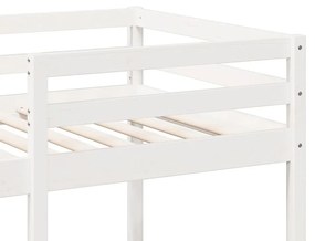 fehér fenyő galériaágy-keret asztallal és polcokkal 90 x 200 cm