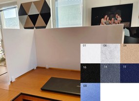 Bilnora asztal elválasztó oldalsó paraván 60x60x1.2cm - 4 bézs , Flat Clip