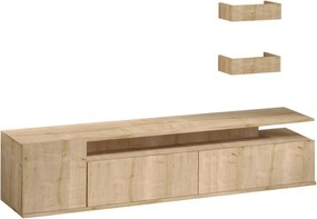 Alika Oak TV-állvány polcokkal