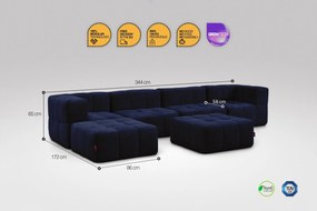 6 Teiliges Modulares Sofa – Blau
