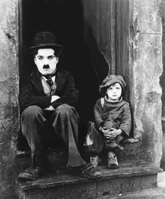 Művészeti fotózás Charles Chaplin And Jackie Coogan, (35 x 40 cm)