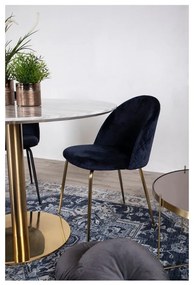 Kék-aranyszínű bársony étkezőszék szett 2 db-os Geneve – House Nordic