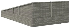 Szürke polyrattan kerti ágy 110x200 cm