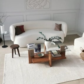 Kávésasztal BABYLON 40x105 cm barna/átlátszó