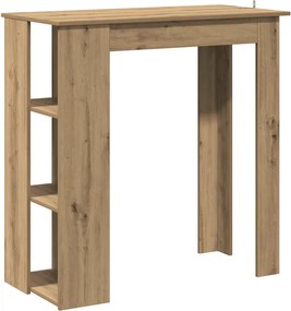 vidaXL kézműves tölgy szerelt fa bárasztal polccal 102x50x103,5 cm