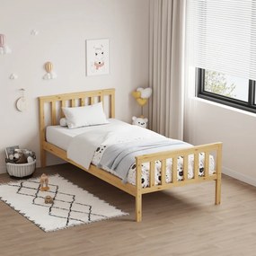 Ágy ágyráccsal, természetes, 90x200, ANATRA