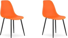 2 db narancssárga szék szett OSAKA fekete lábbal