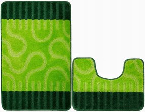 Fürdőszobaszőnyeg Csúszásgátló Puha Ronda Zöld 2 részes Szett