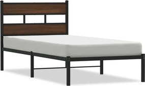 vidaXL barna tölgy színű fejtámlás ágykeret matrac nélkül 75 x 190 cm