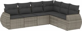vidaXL 6 részes szürke polyrattan kerti ülőgarnitúra párnákkal