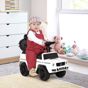 HOMCOM Gyerek Ride-On Játékautó Mercedes G350 Licencével 1-3 Éveseknek, Hanggal, Leválasztható Napernyővel és Védőkorláttal, Teherbírás 25 kg, 85.5x40