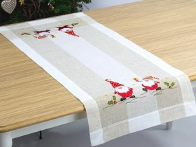 Hímzett karácsonyi terítő Santa Claus TiaHome - 40x160cm
