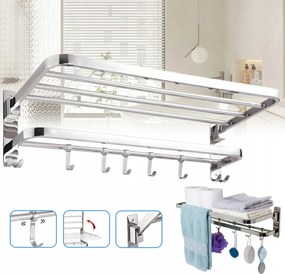 Fali Törölközőtartó Fürdőszoba Polc Akasztós Összecsukható Loft Akasztók