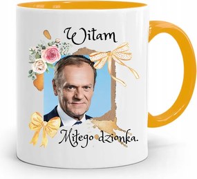 Donald Tusk Sárga Bögre Platform Ajándék fényképes nyomtatással