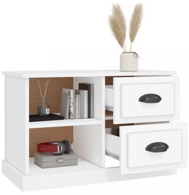 fehér szerelt fa TV-szekrény 73 x 35,5 x 47,5 cm