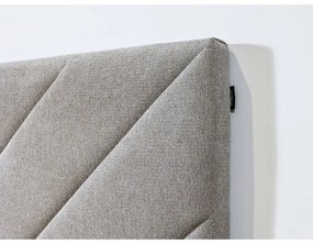 Bézs kárpitozott franciaágy ágyráccsal 160x200 cm Romane – Bobochic Paris