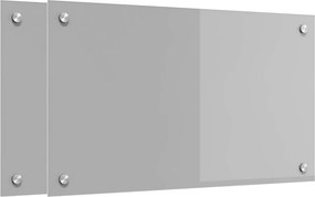 vidaXL Konyhai splashback 2 pcs Világosszürke 70 x 40 cm edzett üveg