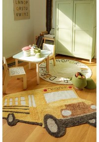 Okkersárga mosható-kézi szövésű pamut gyerek szőnyeg 90x130 cm School Bus – Lorena Canals